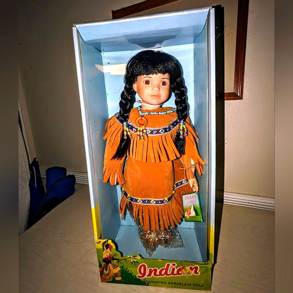 Royal Heirloom Porcelain Doll - Native-Inspired Traditional Outfit - NIB
